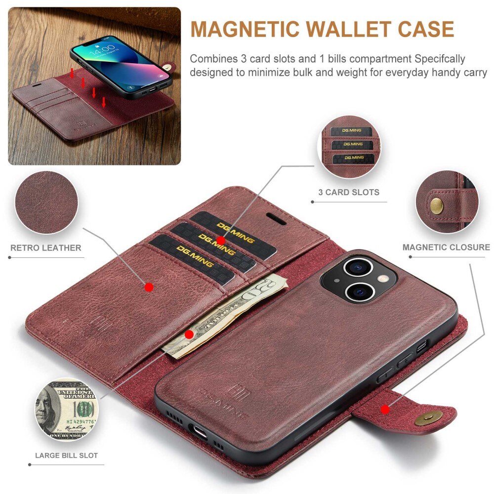 Magnet Wallet Apple iPhone 14 Plus Rød