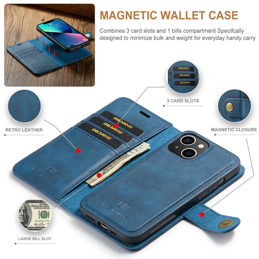 Magnet Wallet iPhone 14 Plus Blue