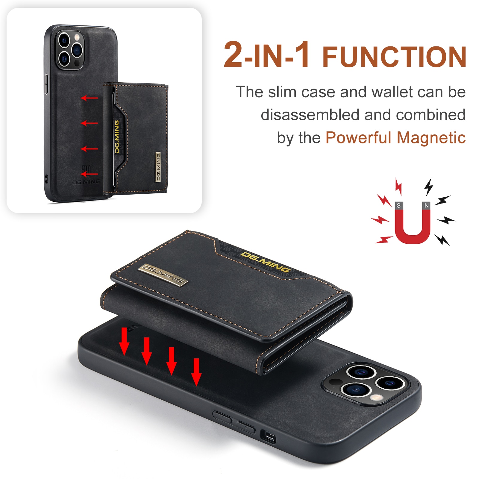 Magnetic Card Slot Case iPhone 14 Pro Black