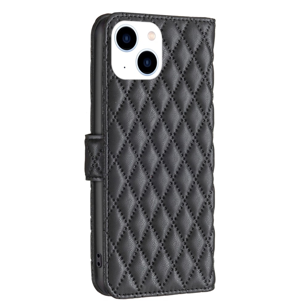 Lommebokdeksel iPhone 14 Quilted svart