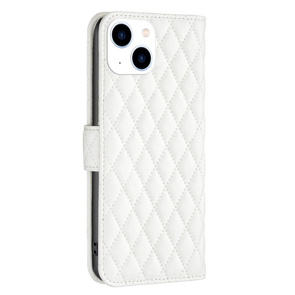 Lommebokdeksel iPhone 14 Quilted hvit