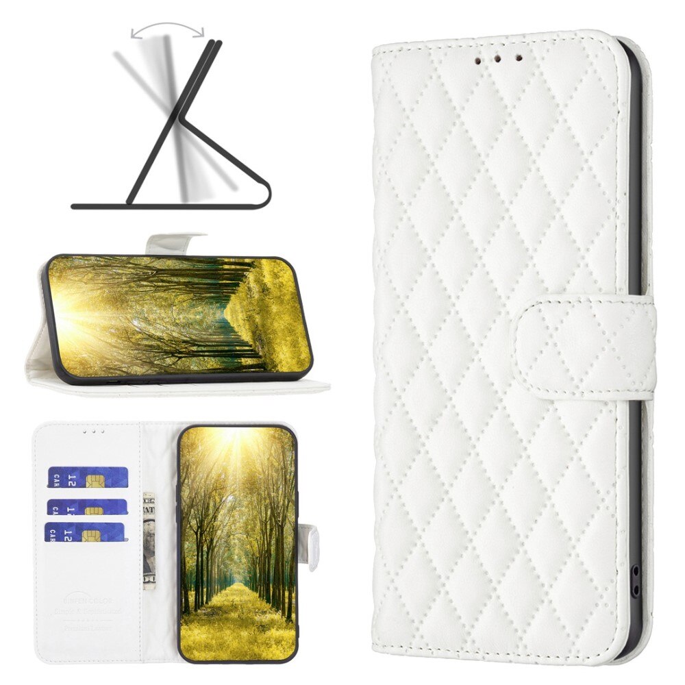 Lommebokdeksel iPhone 14 Quilted hvit