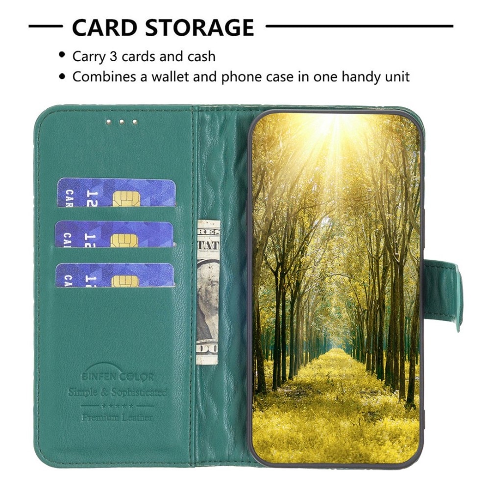 Lommebokdeksel iPhone 14 Quilted grønn