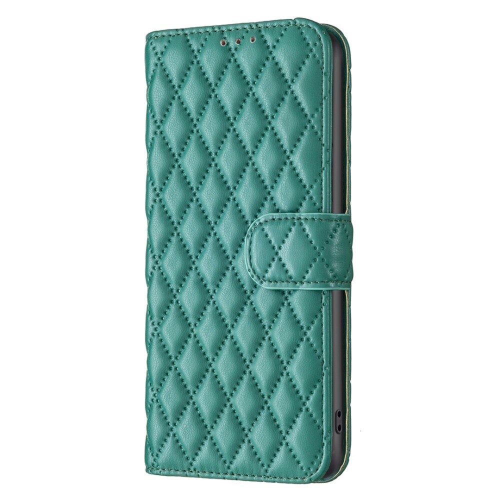 Lommebokdeksel iPhone 14 Quilted grønn