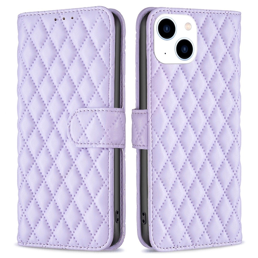 Lommebokdeksel iPhone 14 Quilted lilla