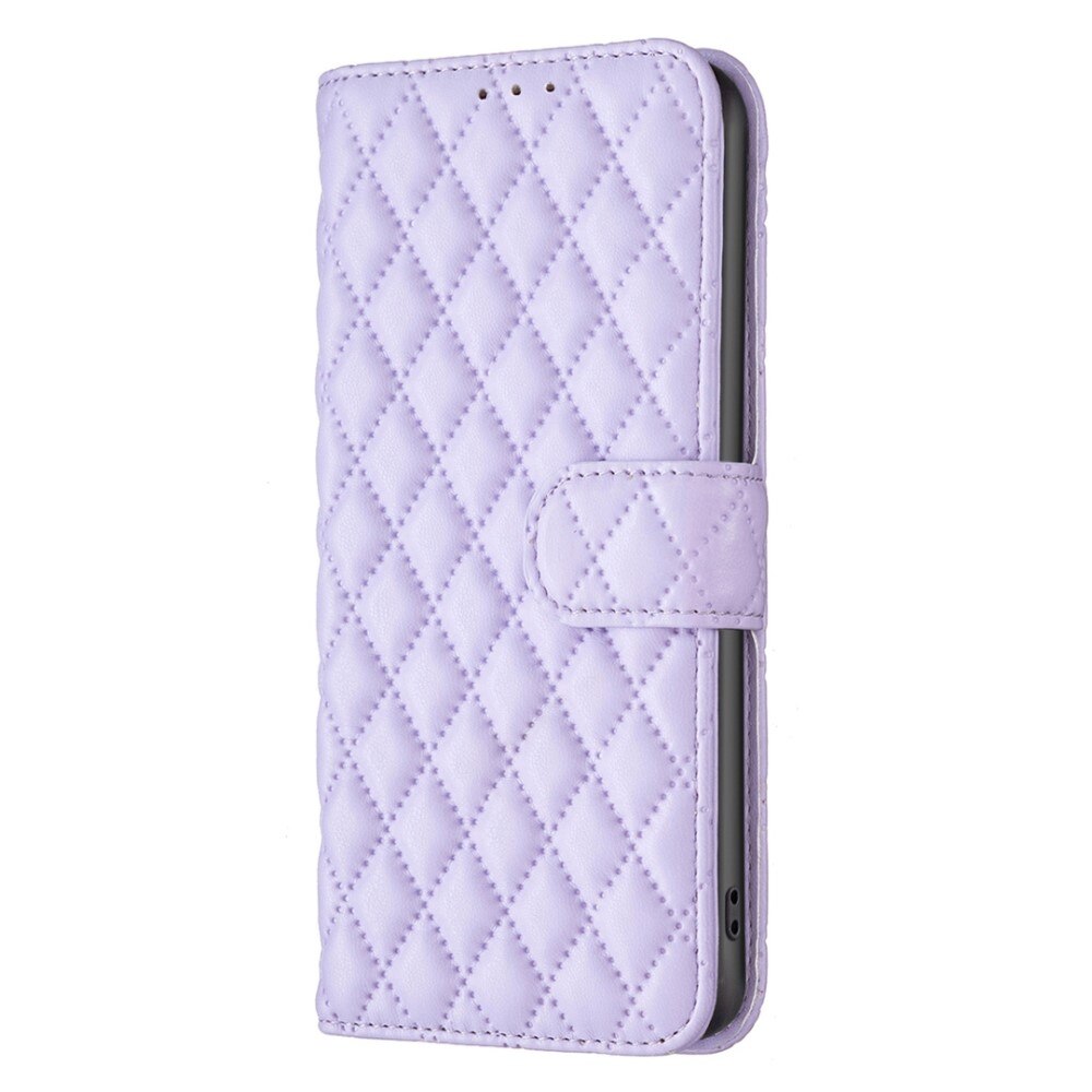 Lommebokdeksel iPhone 14 Quilted lilla