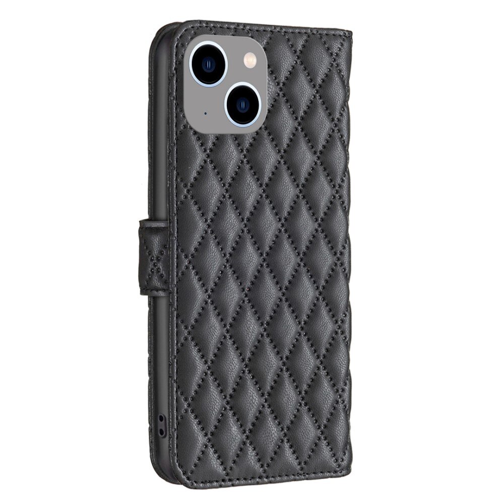 Lommebokdeksel iPhone 14 Plus Quilted svart