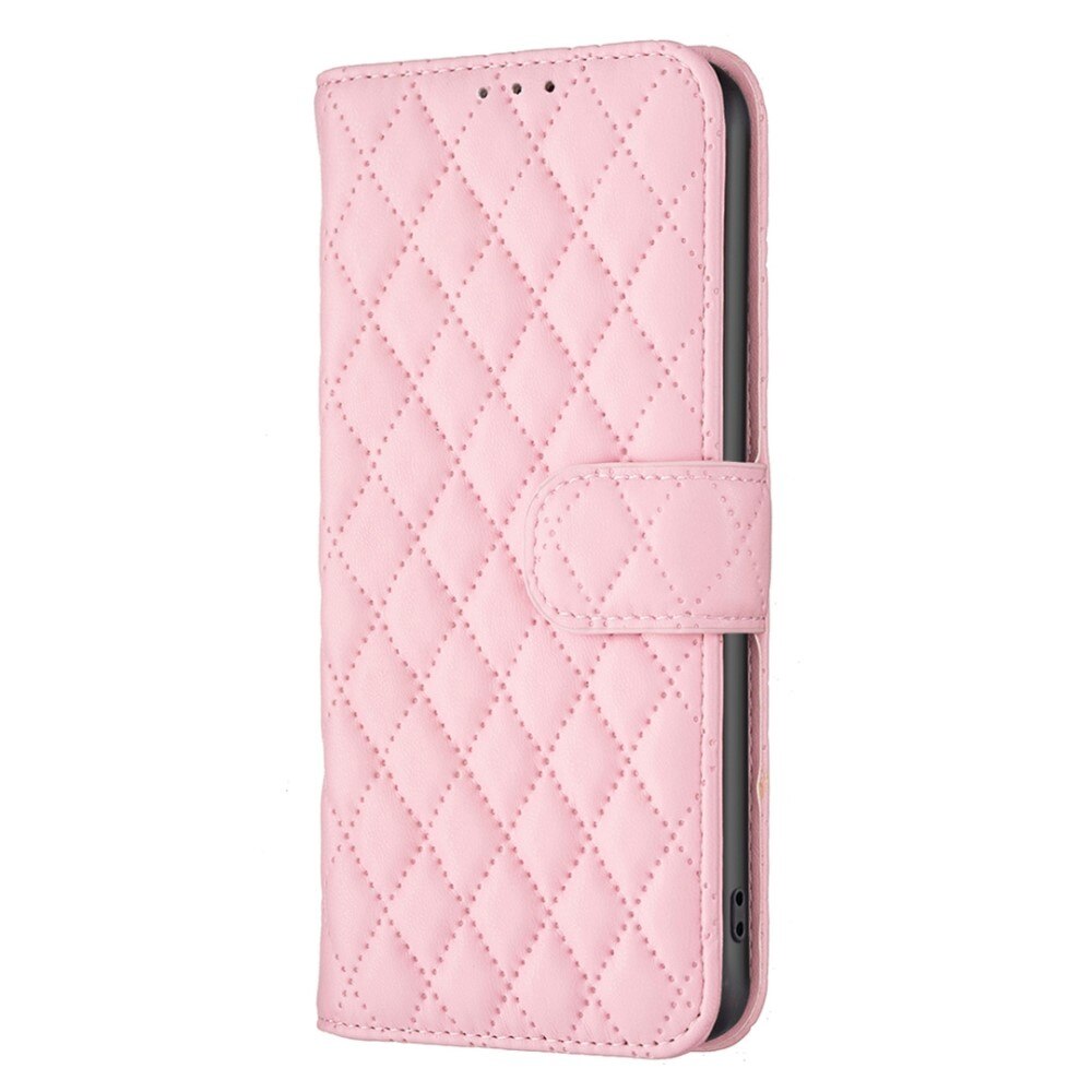 Lommebokdeksel iPhone 14 Plus Quilted rosa