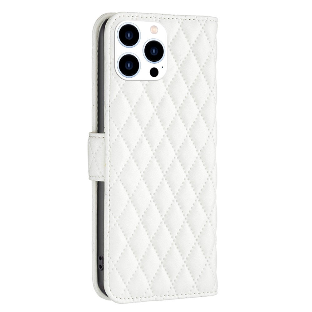 Lommebokdeksel iPhone 14 Pro Quilted hvit