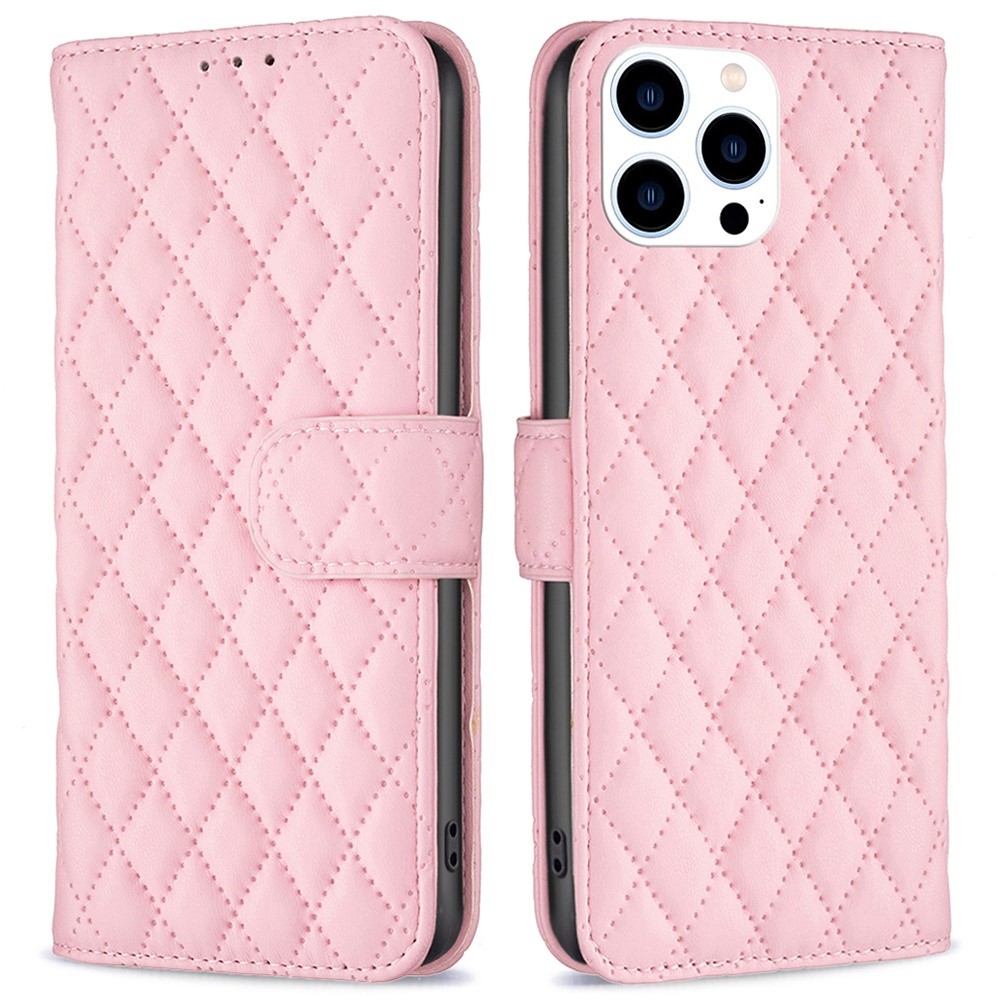 Lommebokdeksel iPhone 14 Pro Quilted rosa