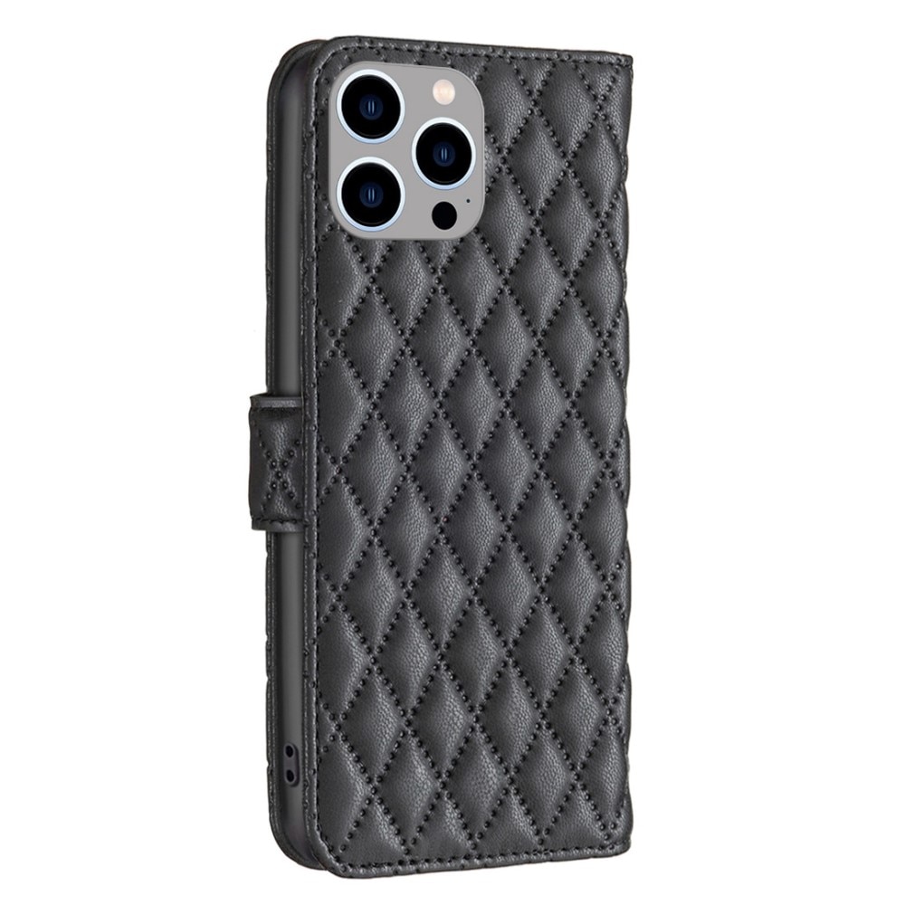 Lommebokdeksel iPhone 14 Pro Max Quilted svart