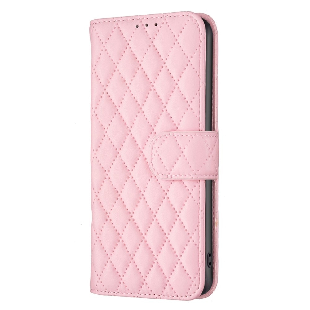 Lommebokdeksel iPhone 14 Pro Max Quilted rosa