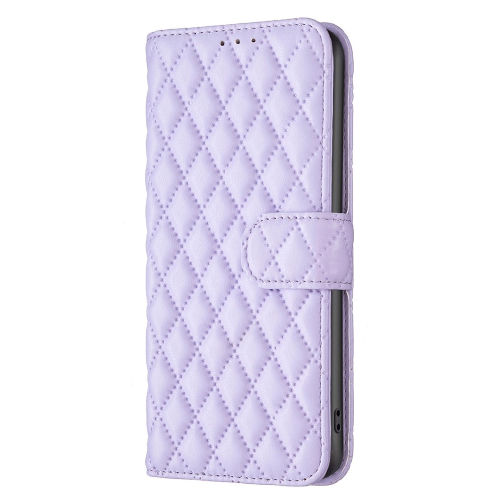 Lommebokdeksel iPhone 14 Pro Max Quilted lilla