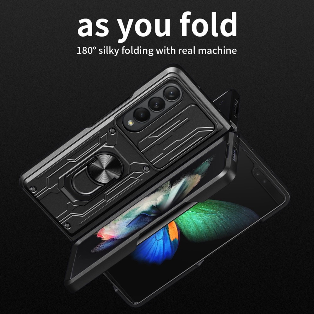 Hybriddeksel Tech Ring+Kamerabeskyttelse Samsung Galaxy Z Fold 4 svart