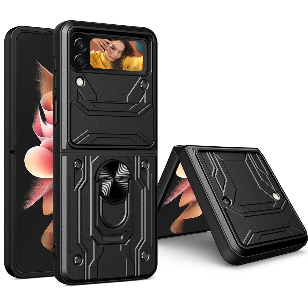 Hybriddeksel Tech Ring + Kamerabeskyttelse Samsung Galaxy Z Flip 5 svart