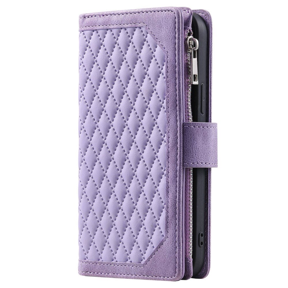 Lommebokveske iPhone 13 Pro Quilted Lilla