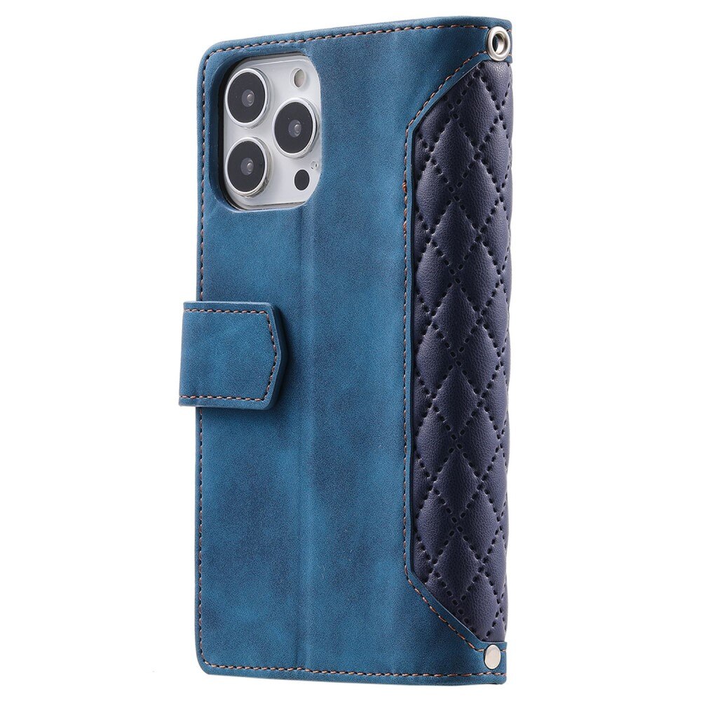 Lommebokveske Apple iPhone 13 Pro Quilted Blå