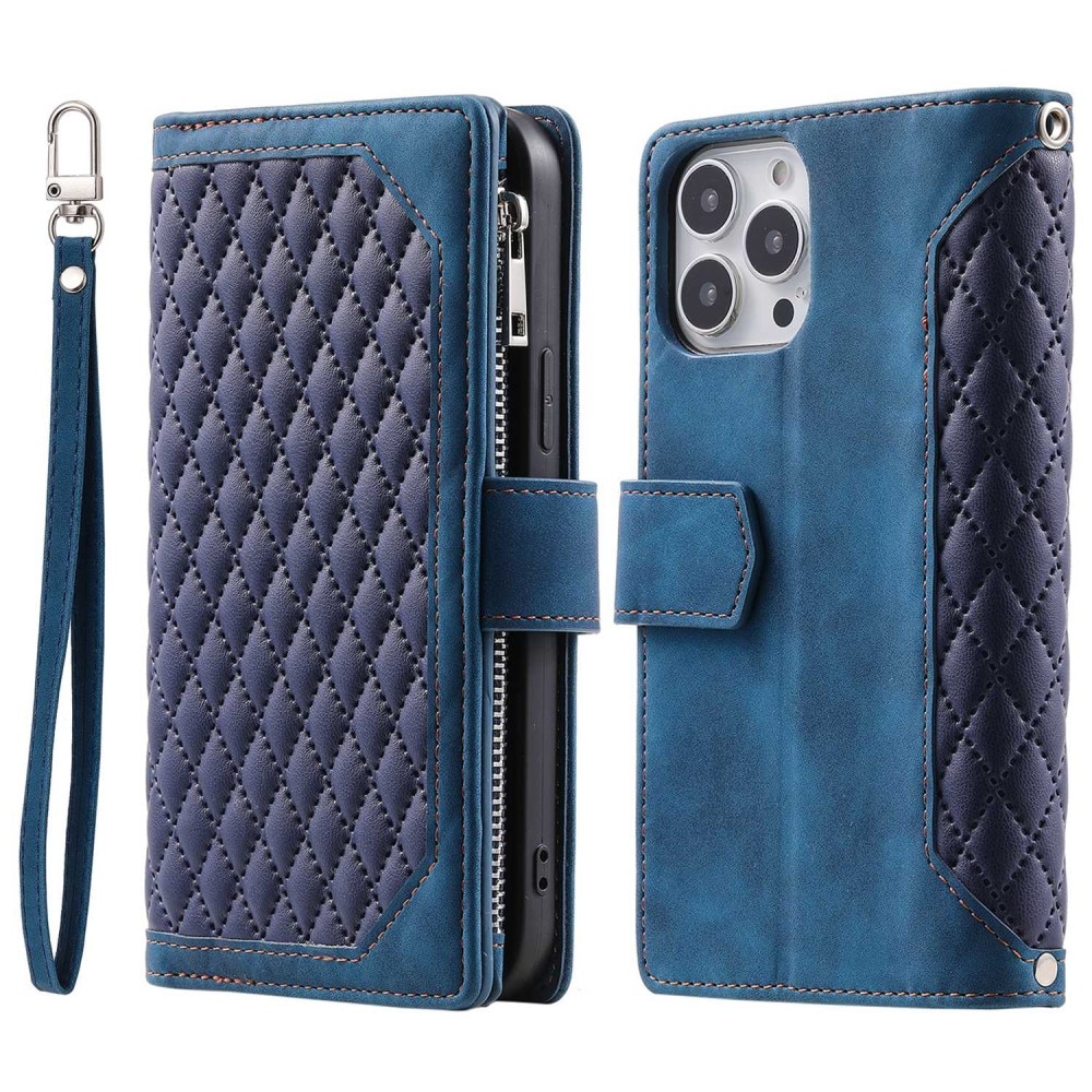 Lommebokveske Apple iPhone 13 Pro Quilted Blå