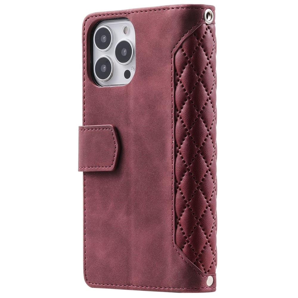 Lommebokveske iPhone 13 Pro Quilted Rød