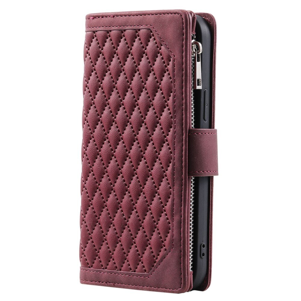 Lommebokveske iPhone 13 Pro Quilted Rød