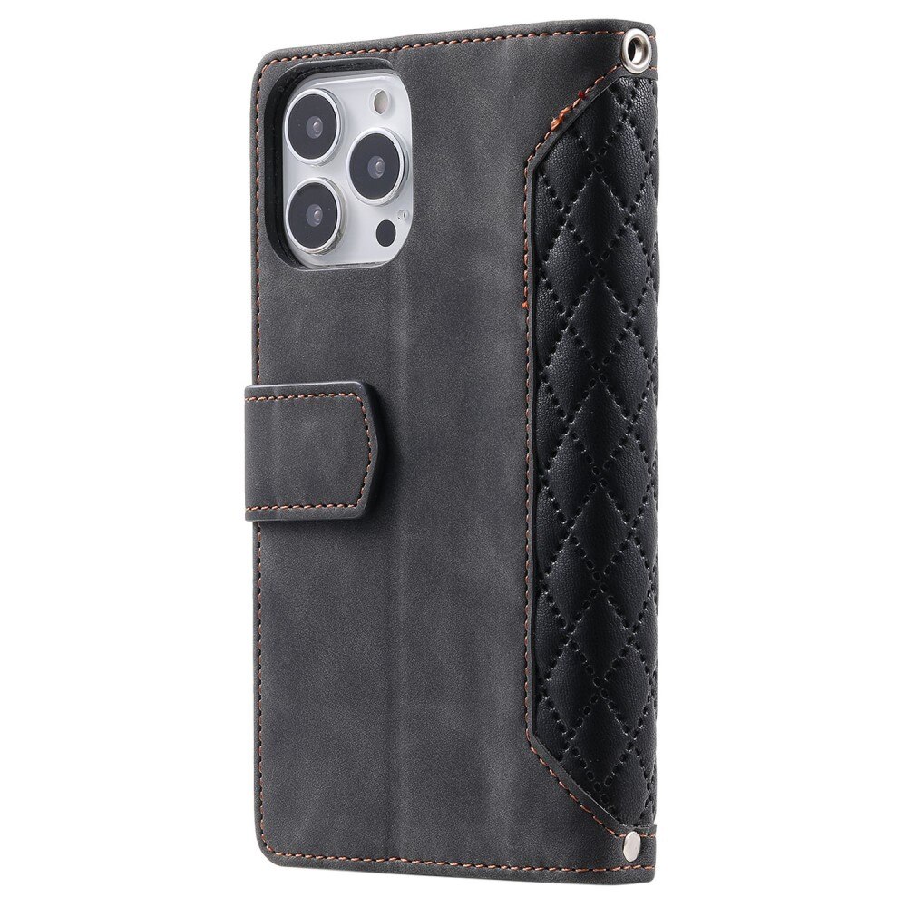 Lommebokveske iPhone 13 Pro Quilted Svart