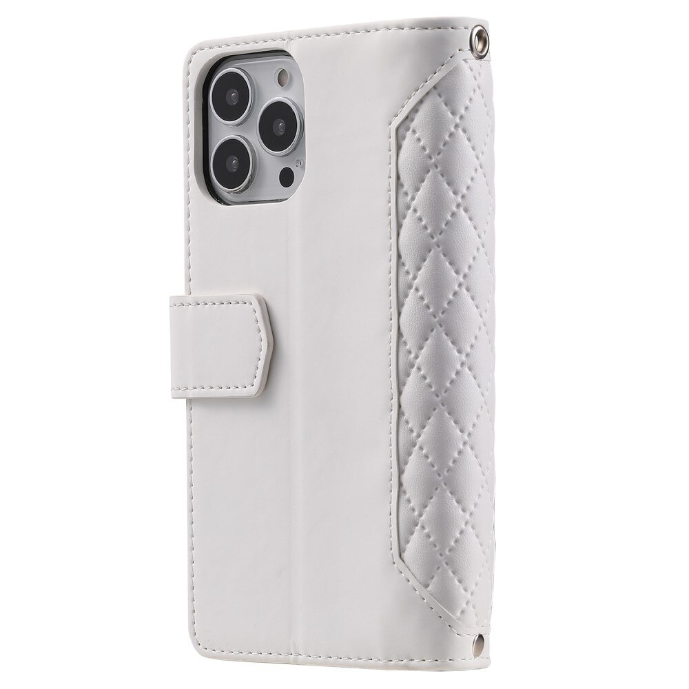 Lommebokveske iPhone 13 Pro Quilted Hvit