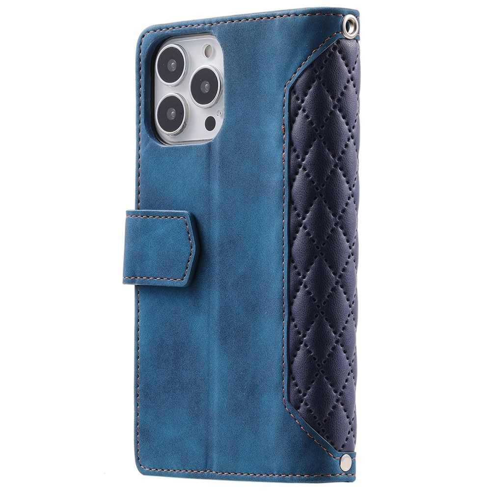 Lommebokveske iPhone 14 Pro Max Quilted Blå