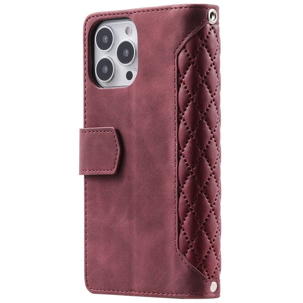 Lommebokveske iPhone 14 Pro Max Quilted Rød