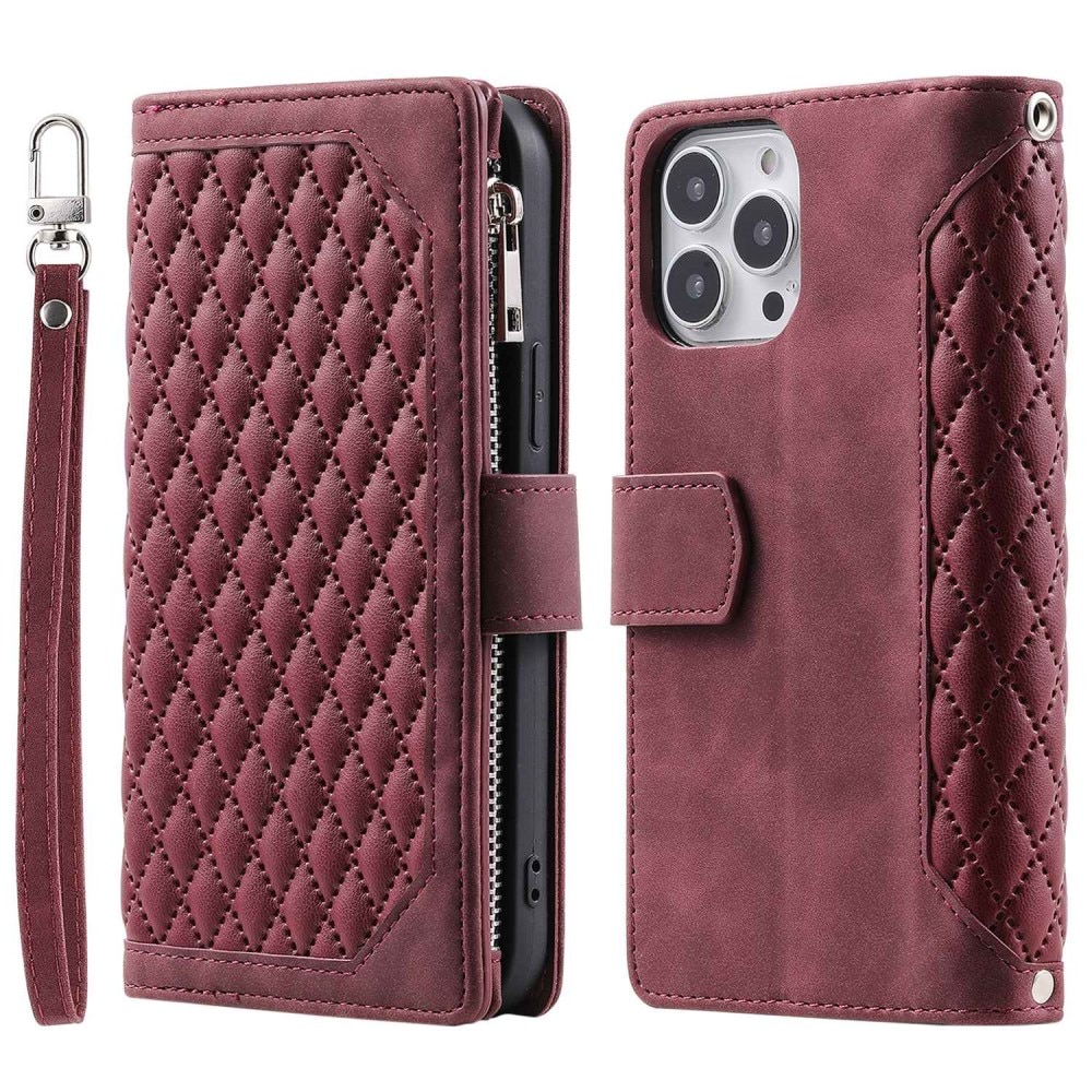 Lommebokveske iPhone 14 Pro Max Quilted Rød