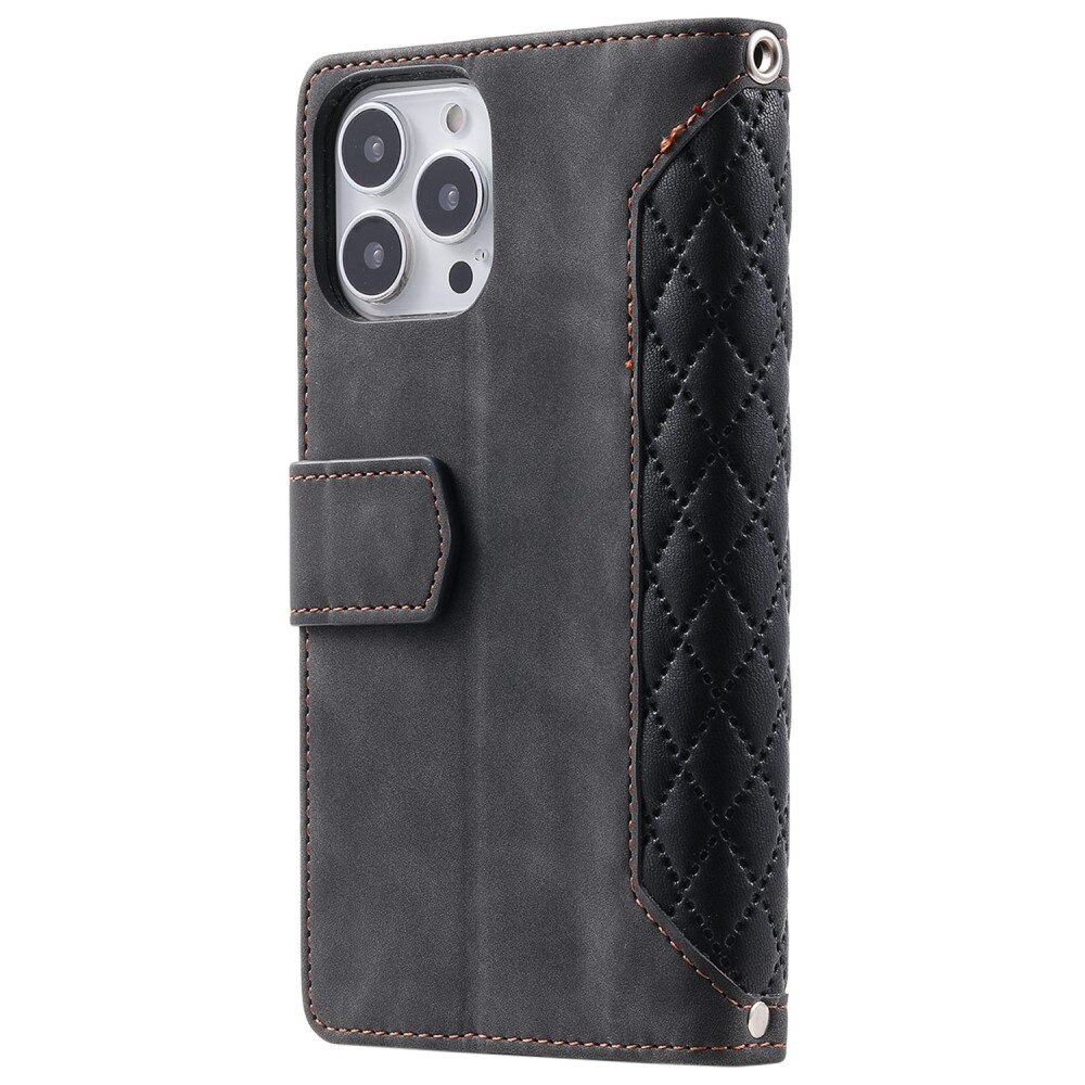 Lommebokveske iPhone 14 Pro Max Quilted Svart