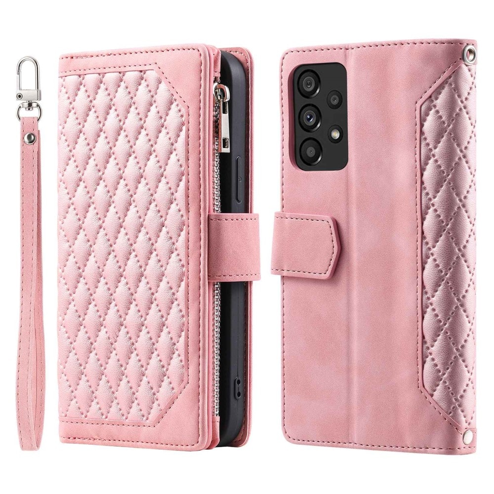 Lommebokveske Samsung Galaxy A53 Quilted Rosa
