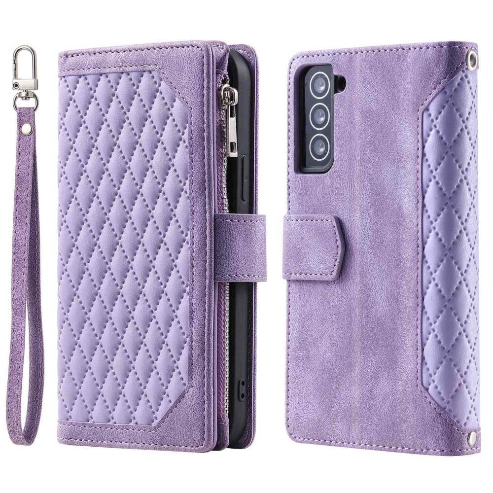 Lommebokveske Samsung Galaxy S22 Quilted Lilla