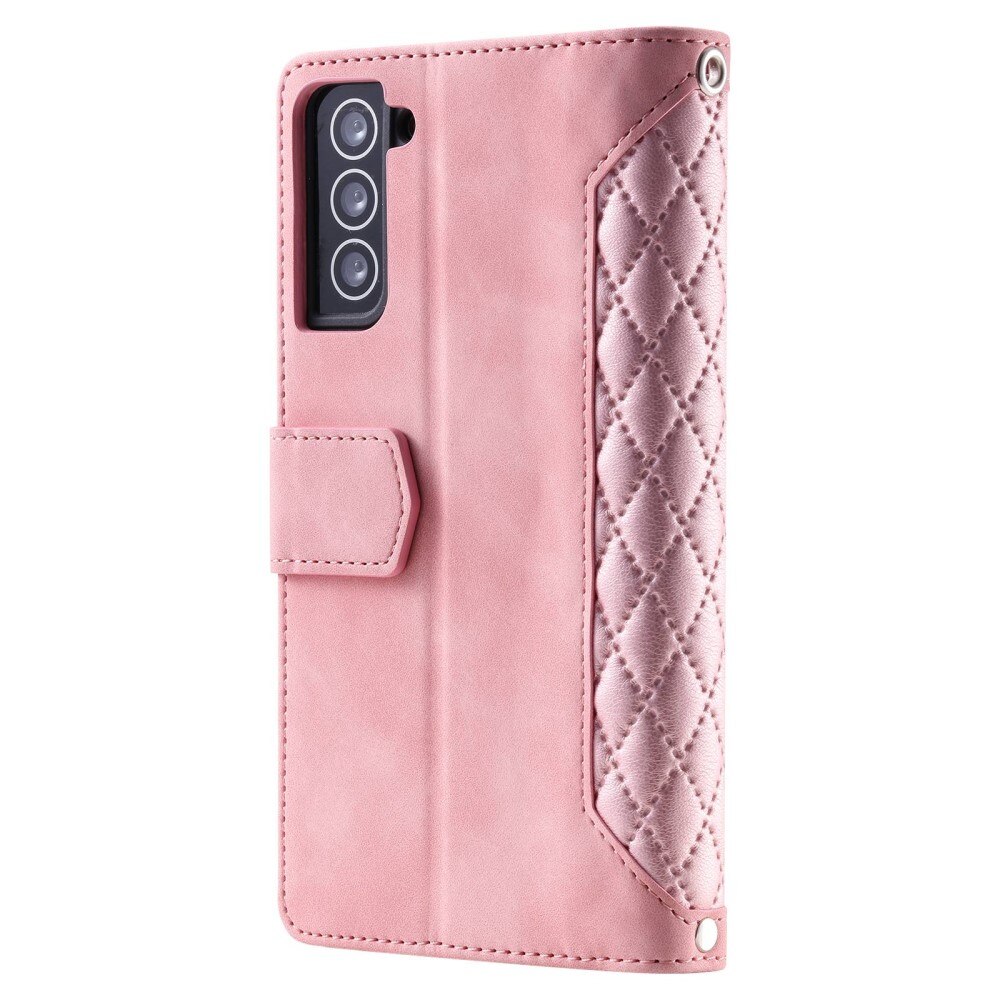 Lommebokveske Samsung Galaxy S22 Quilted Rosa