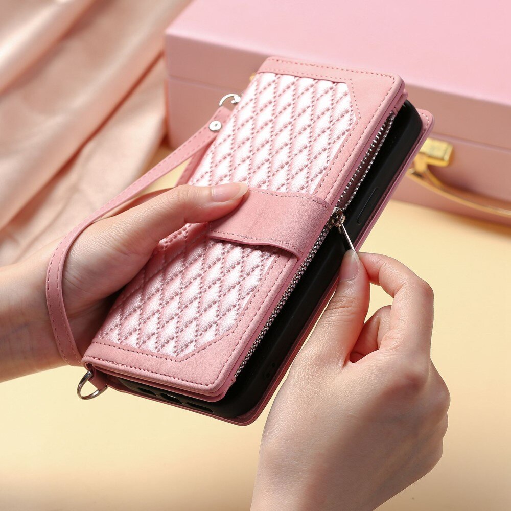 Lommebokveske Samsung Galaxy S22 Ultra Quilted Rosa