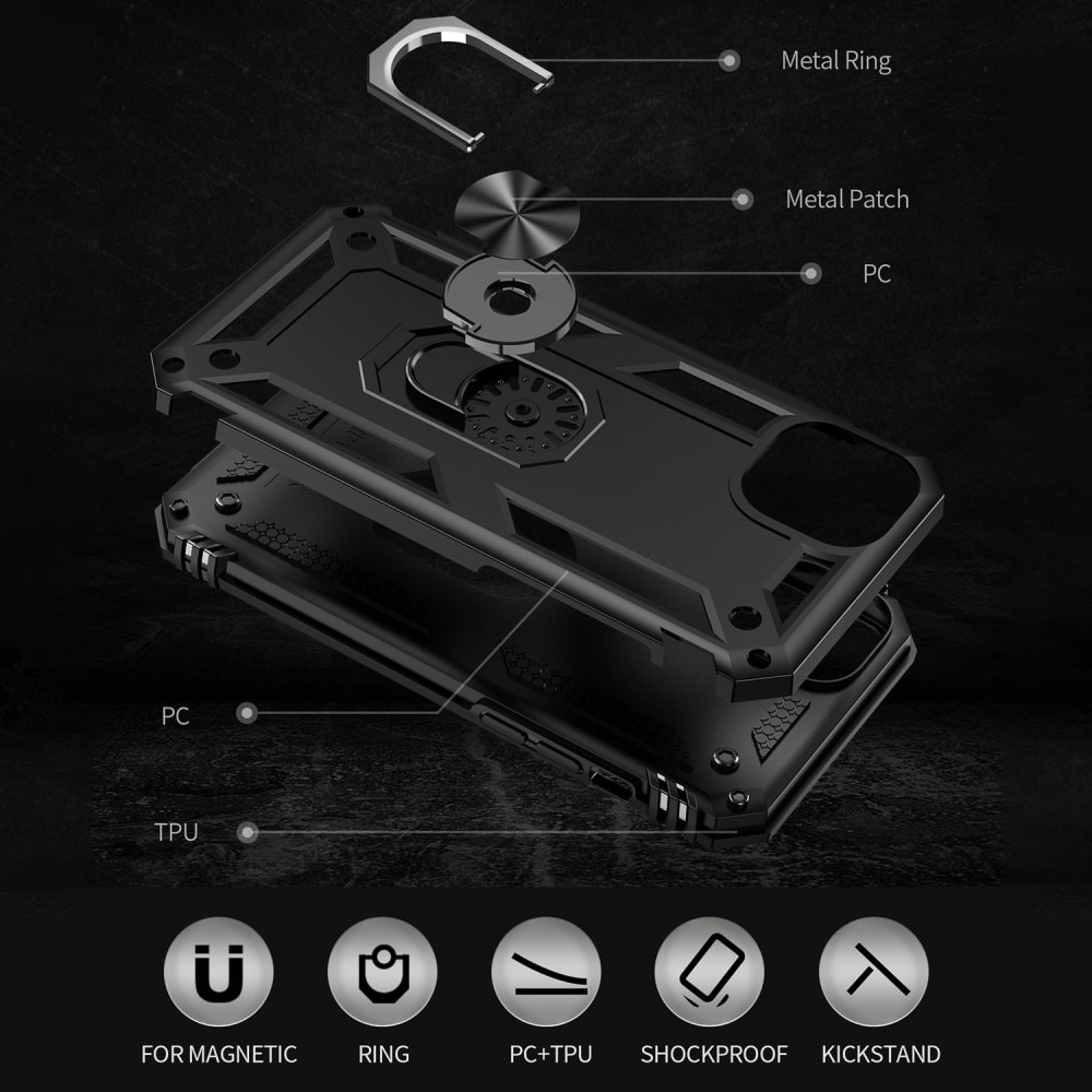 Hybriddeksel Tech Ring iPhone 14 Plus svart