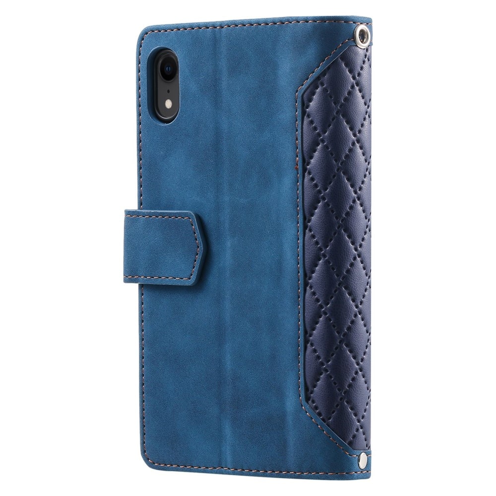 Lommebokveske iPhone Xr Quilted Blå