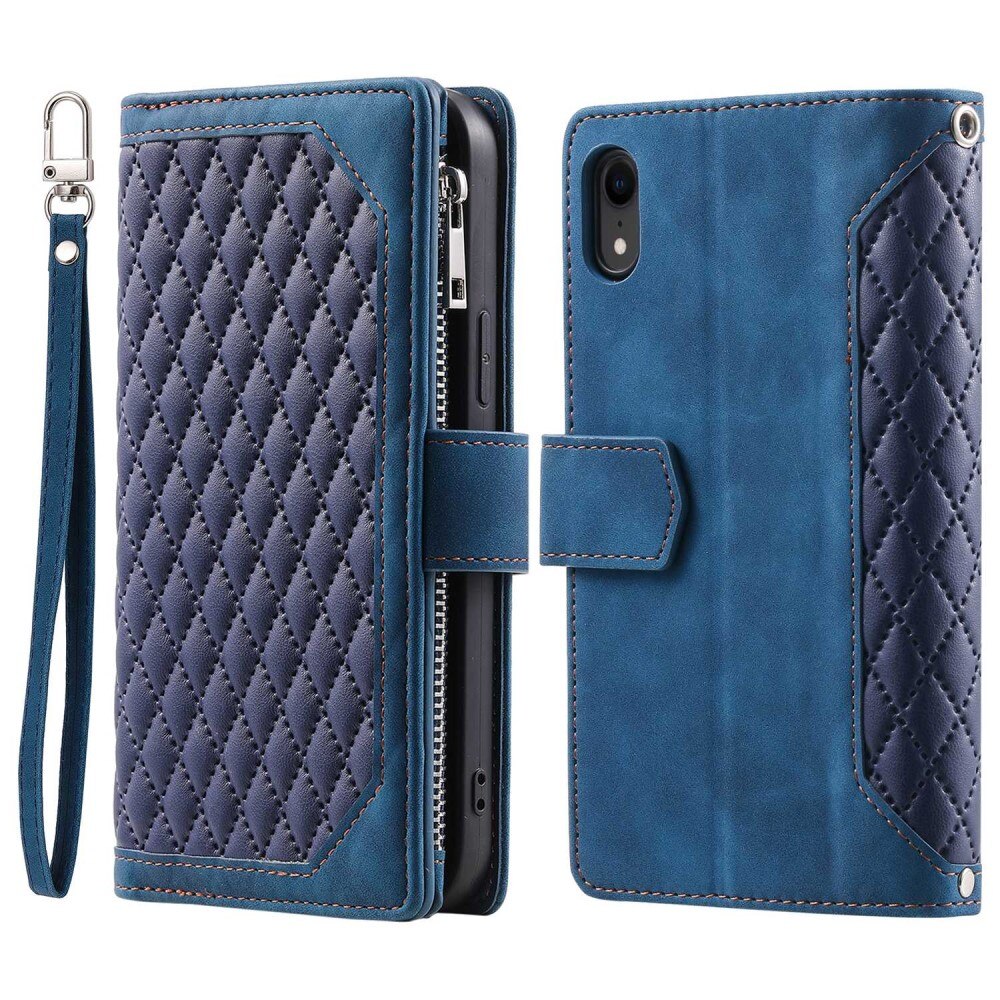 Lommebokveske iPhone XR Quilted Blå