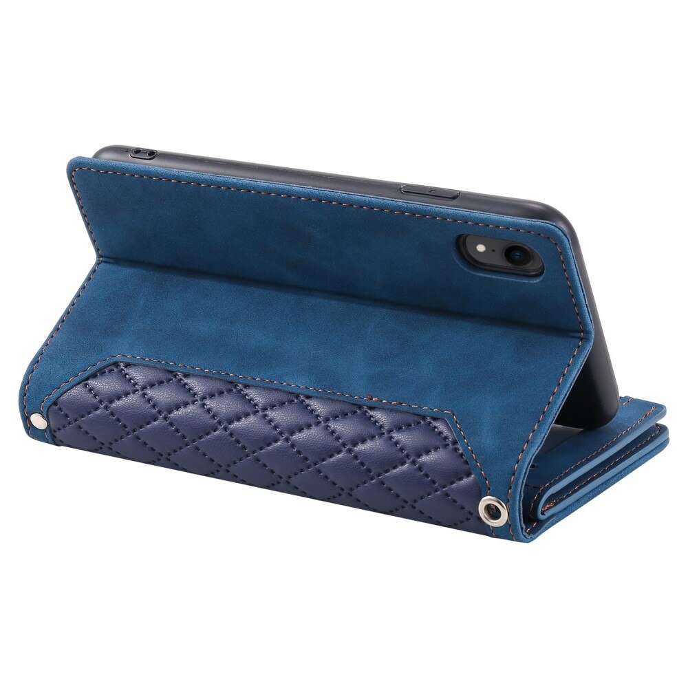 Lommebokveske iPhone Xr Quilted Blå