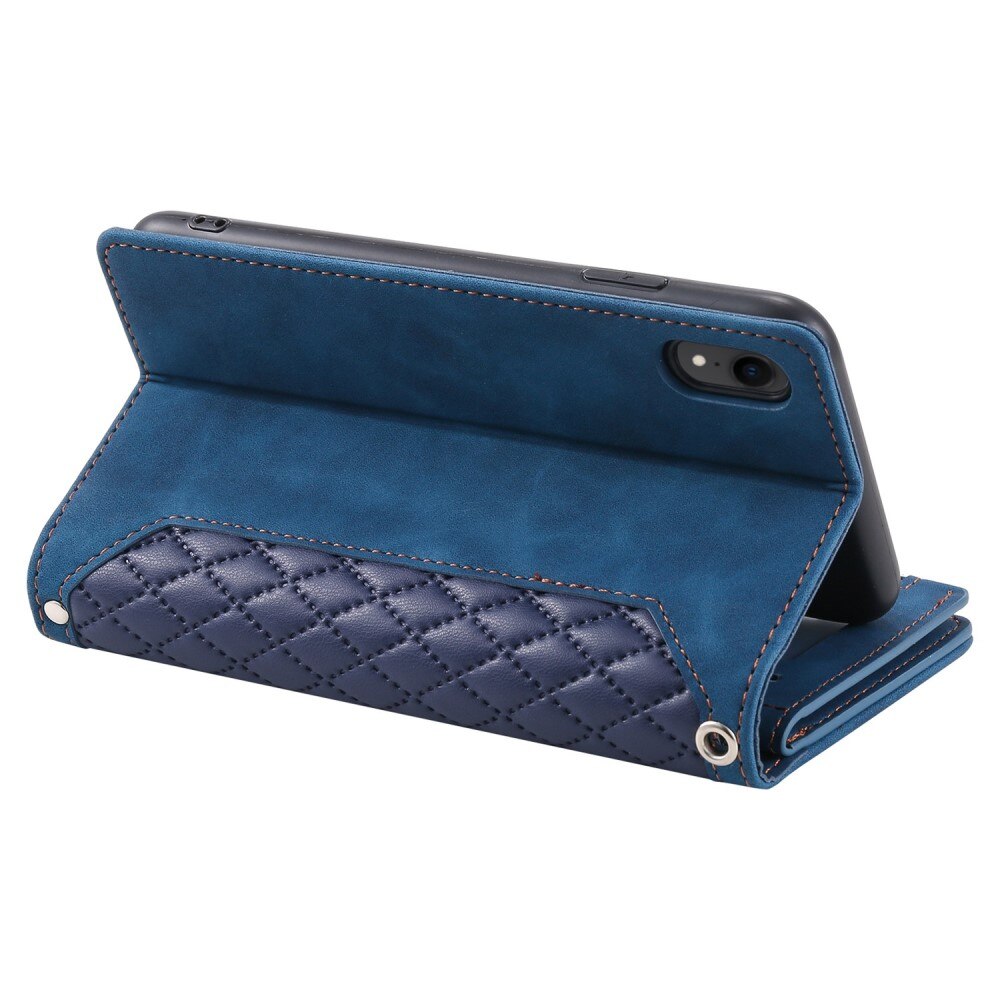 Lommebokveske iPhone XR Quilted Blå