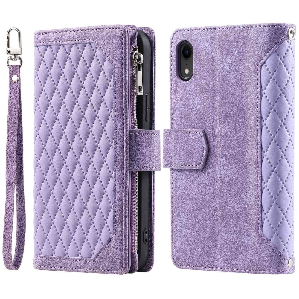 Lommebokveske iPhone Xr Quilted Lilla