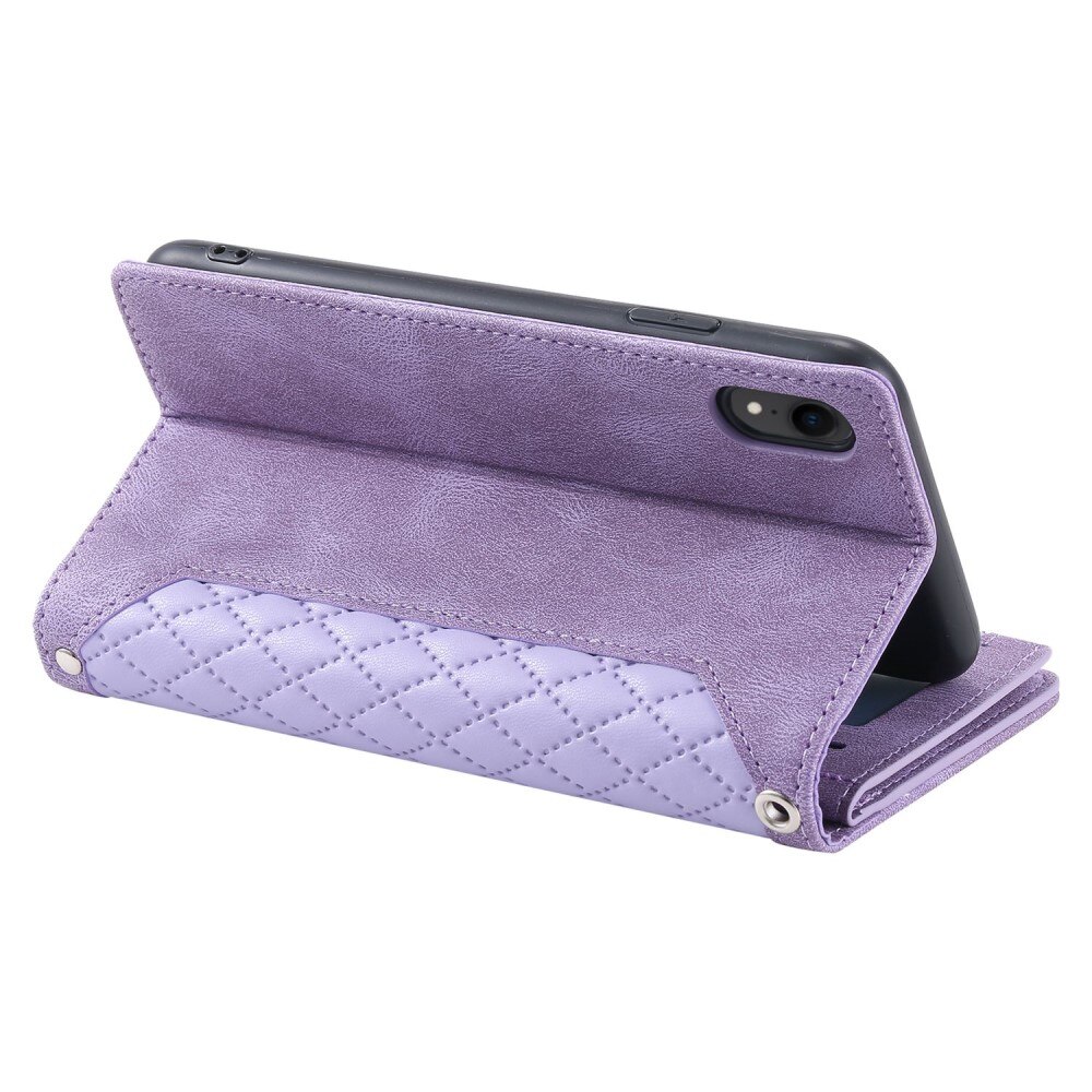 Lommebokveske iPhone Xr Quilted Lilla