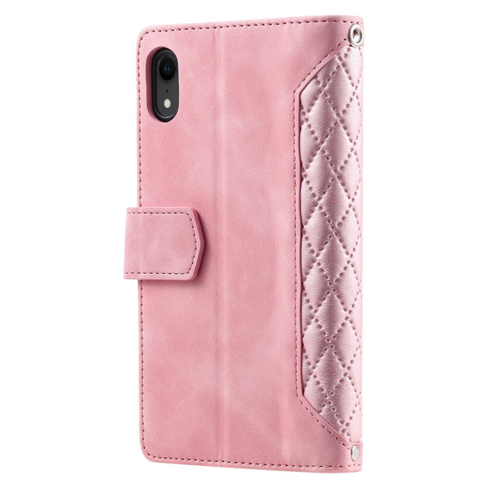 Lommebokveske iPhone Xr Quilted Rosa