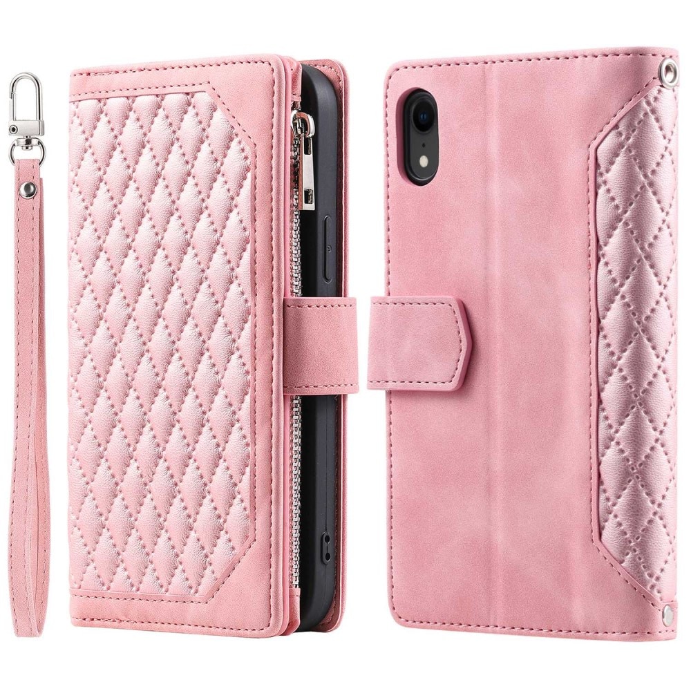 Lommebokveske iPhone Xr Quilted Rosa