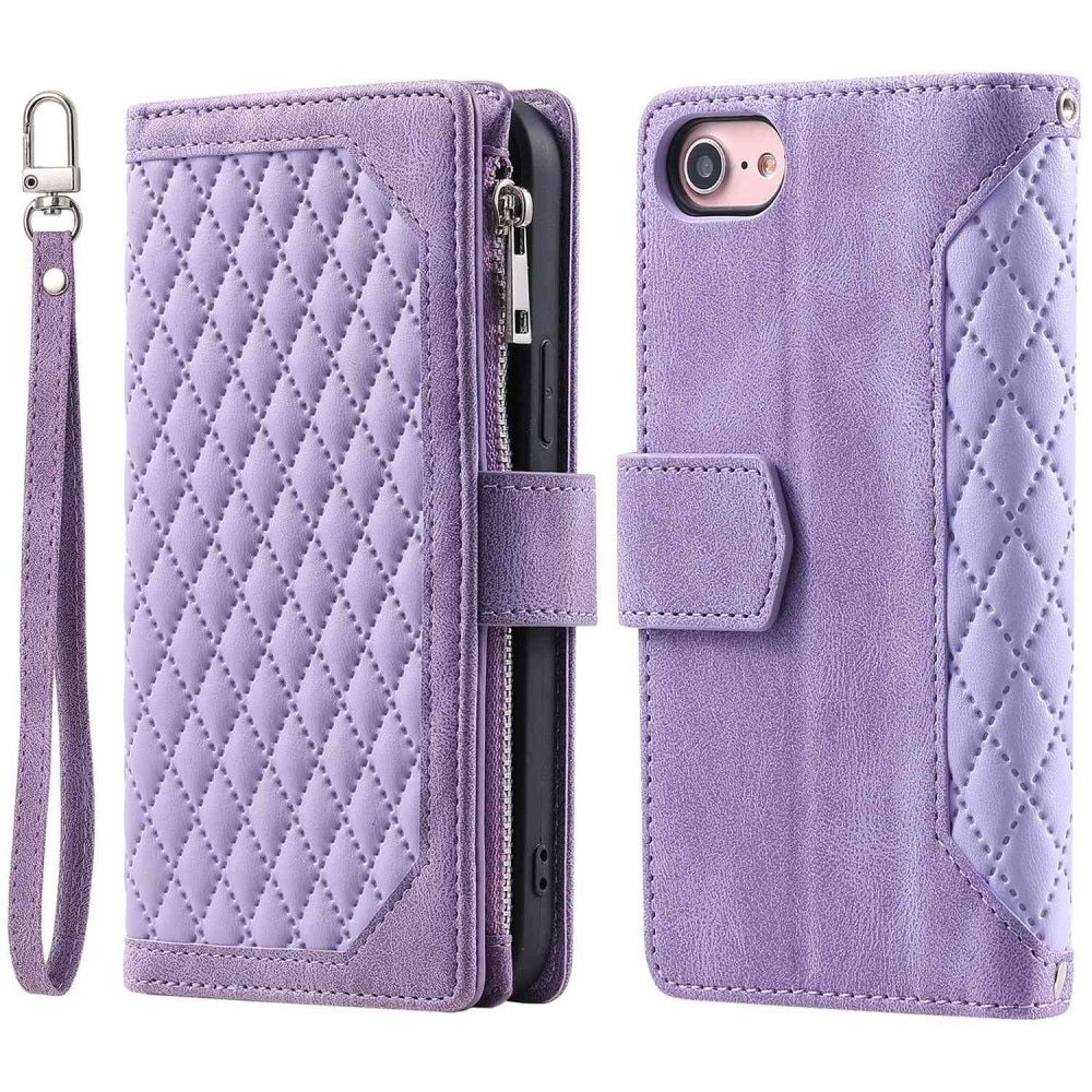 Lommebokveske iPhone SE (2022) Quilted lilla