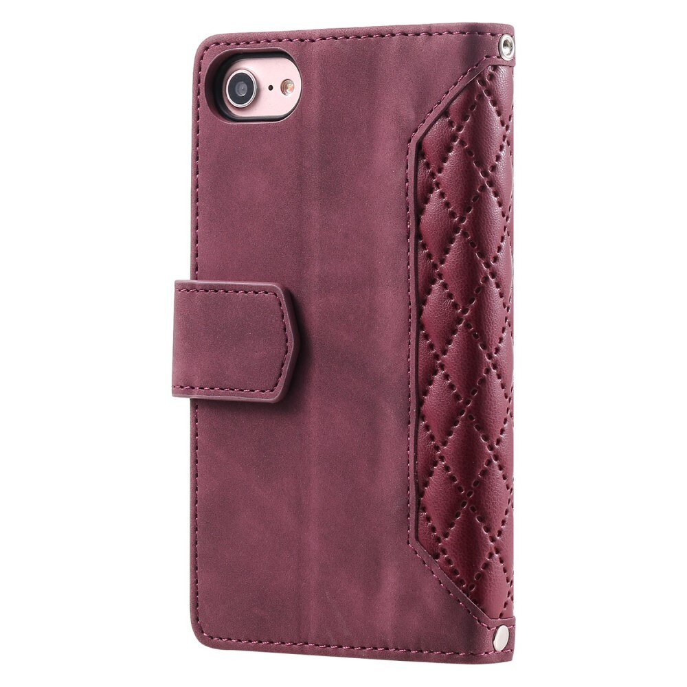 Lommebokveske iPhone SE (2020) Quilted rød