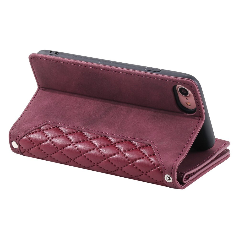 Lommebokveske iPhone SE (2020) Quilted rød