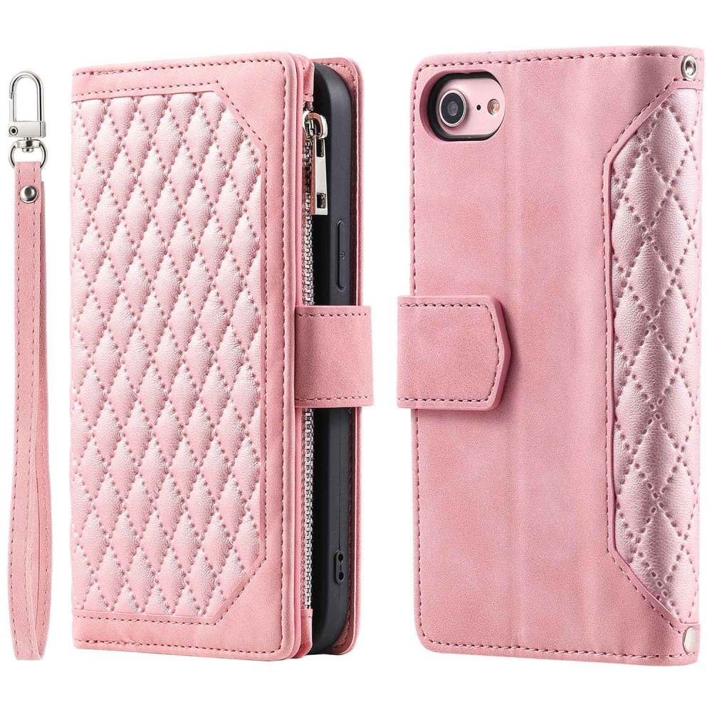 Lommebokveske iPhone 8 Quilted rosa