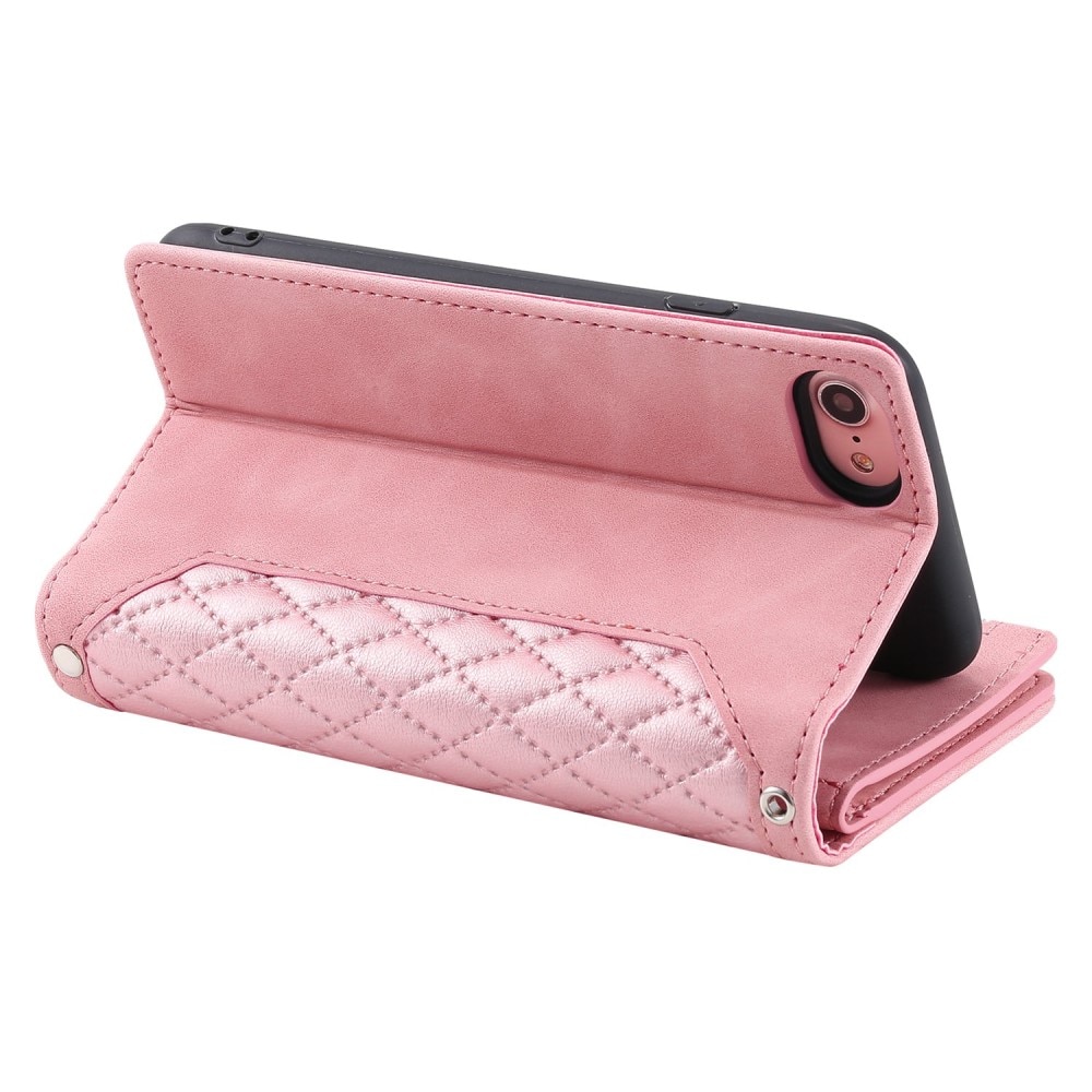 Lommebokveske iPhone SE (2020) Quilted rosa