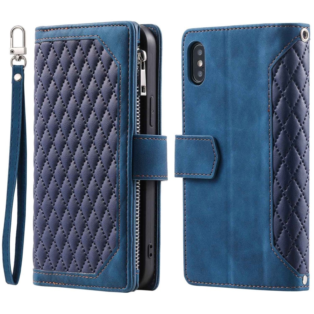 Lommebokveske iPhone X/XS Quilted Blå