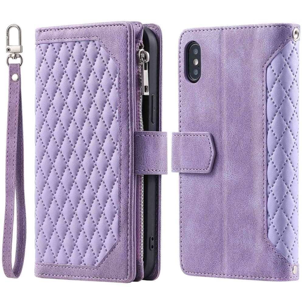 Lommebokveske iPhone X/XS Quilted Lilla